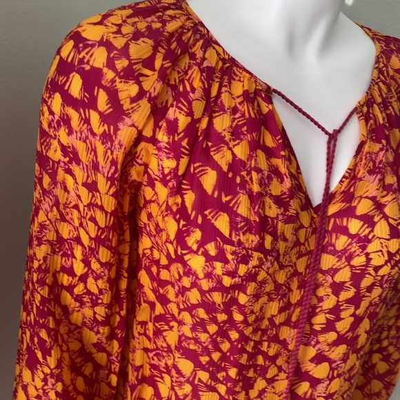 Marie Oliver multicolor silk print blouse sz XS - Picture 3 of 9